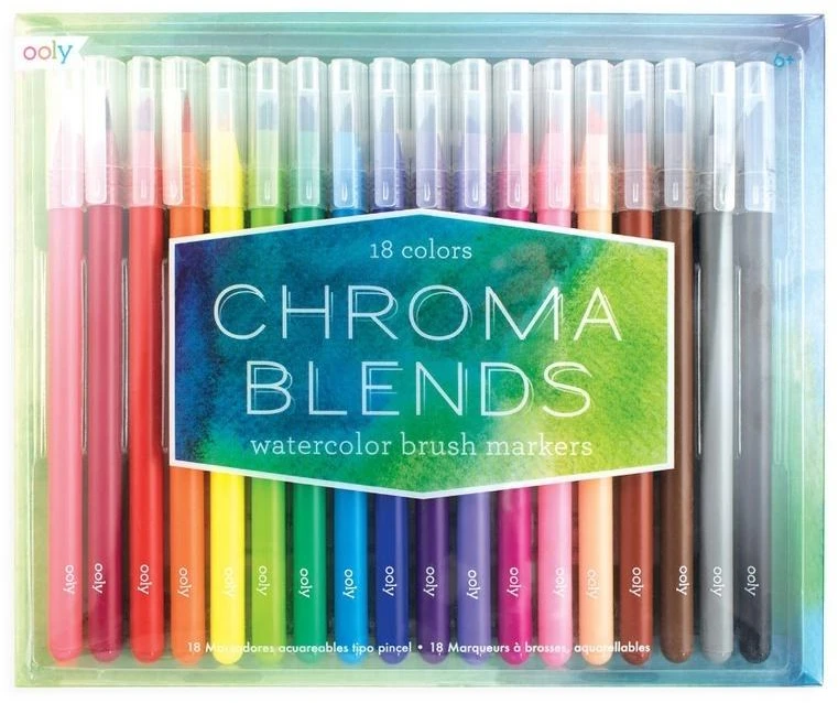 Ooly Chroma Blends akvareliniai teptukiniai markeriai, 18 vnt.