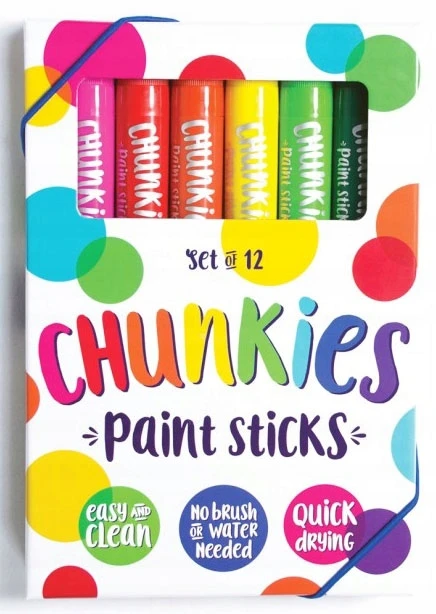 Ooly "Chunkies Paint Sticks" dažai kreidelėmis 12 vienetų - Spalvoti balionai