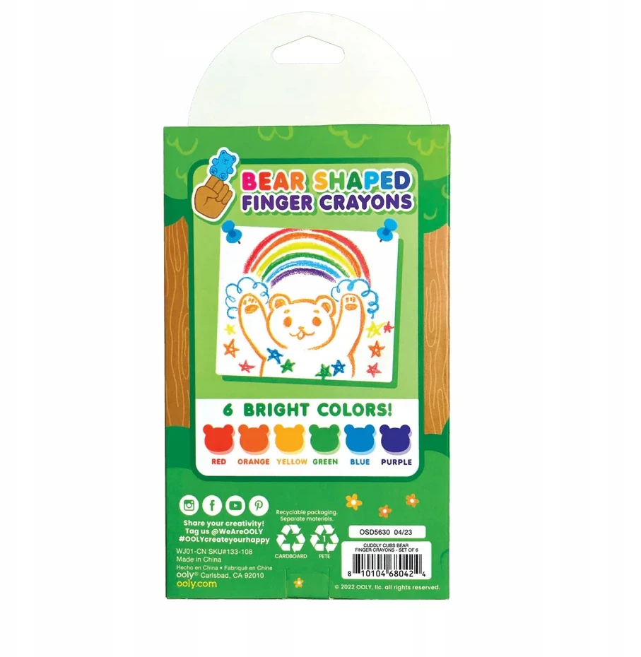 Ooly Cuddly Cubs pieštukai-meškučiai, 6 vnt.