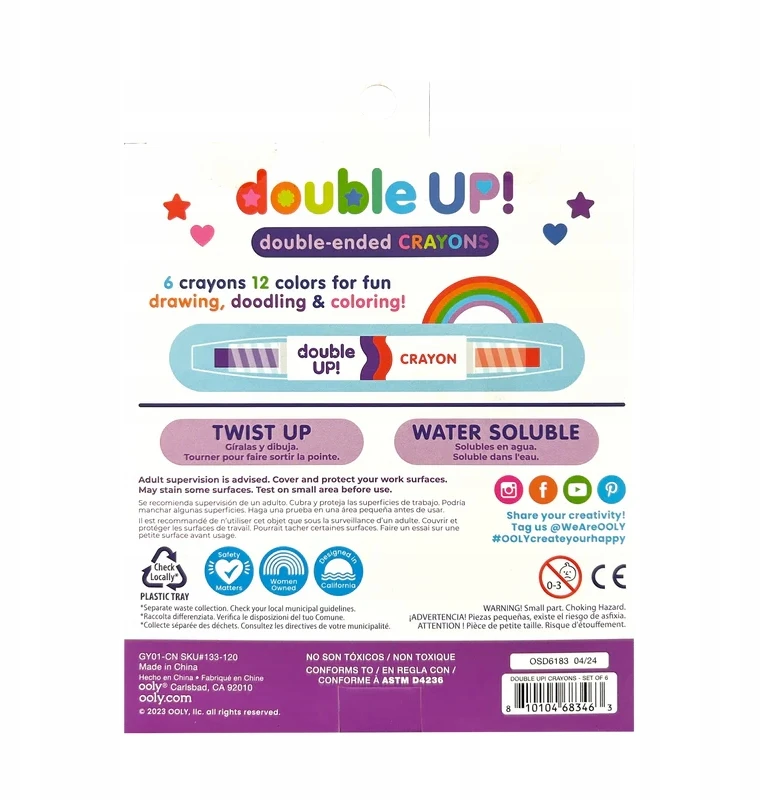 Ooly "double Up" Dvišalės Kreidelės - 24 Spalvos