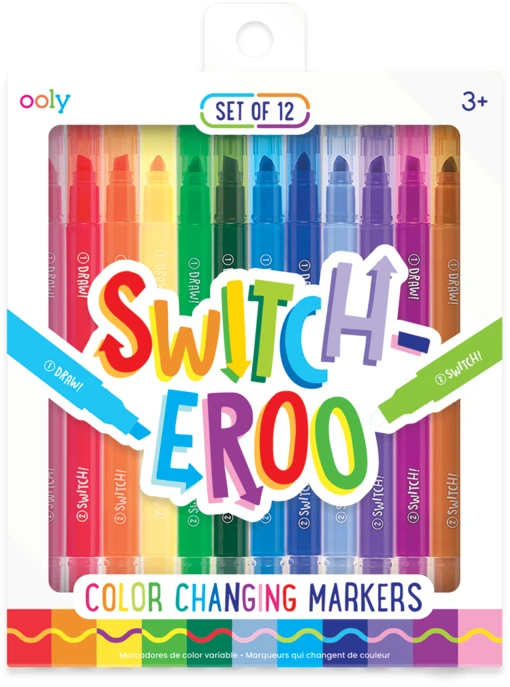 Ooly "Switch-Eroo" spalvą keičiantys žymekliai 12 vienetų - Spalvoti balionai