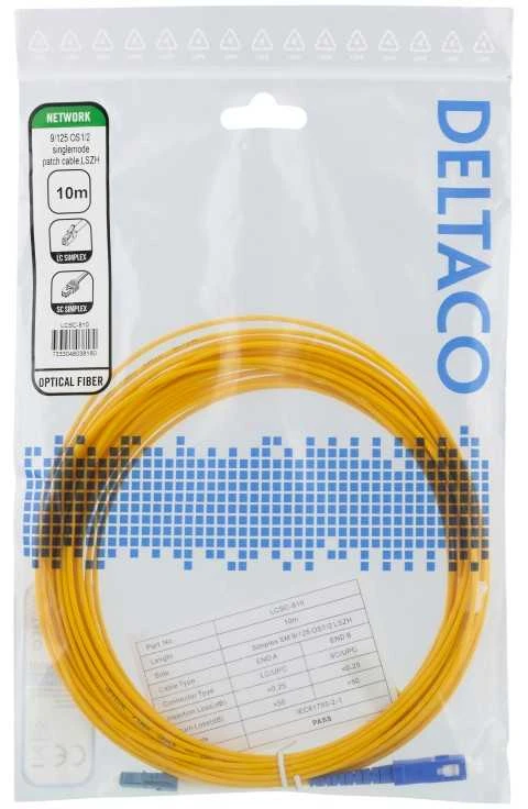 Optinis kabelis DELTACO 10m, LC - SC, 9/125, OS1/2, single mode, LSZH / LCSC-810
