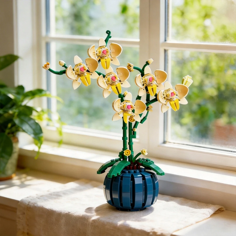 ORCHIDĖJŲ BLOKŲ RINKINYS INDIVIDUALIAM SURINKIMUI GRAŽIAI VIDAUS APDAILAI