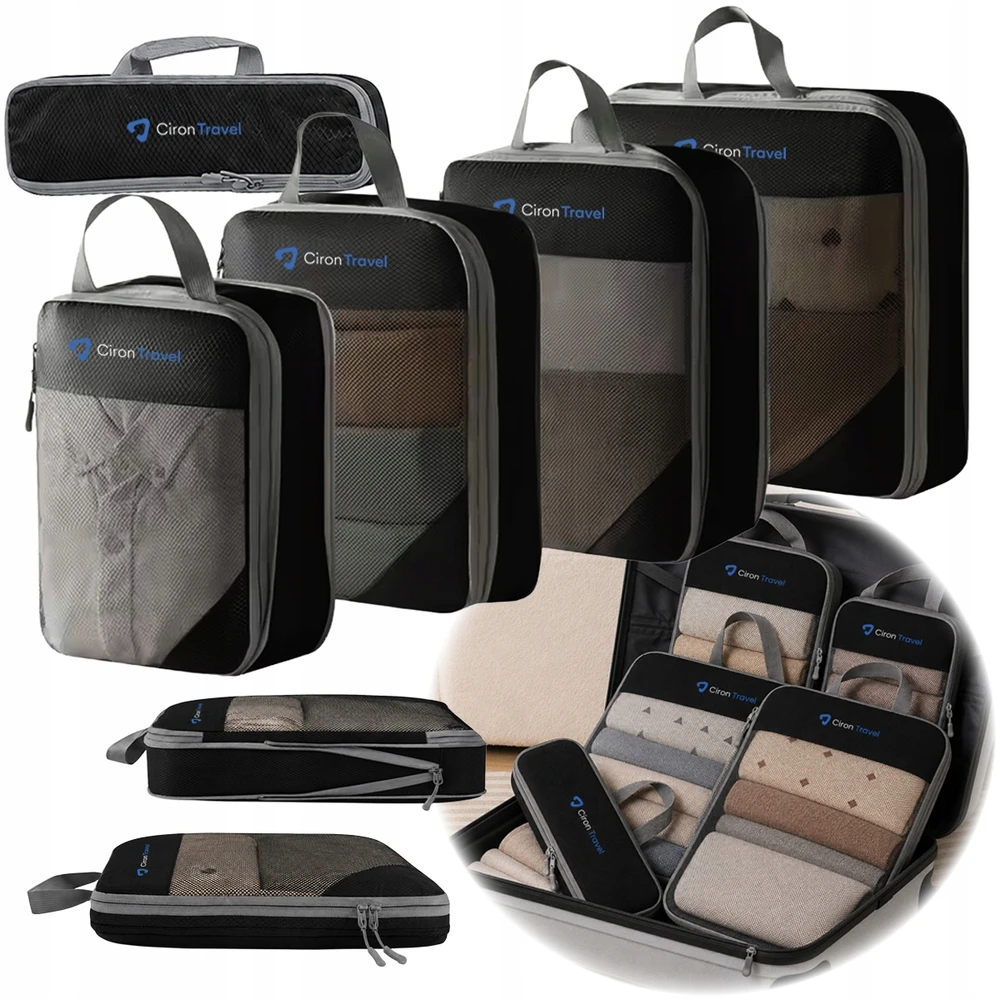 Organizery podróżne kompresyjne do walizki plecaka CIRON TRAVEL 5 dalys