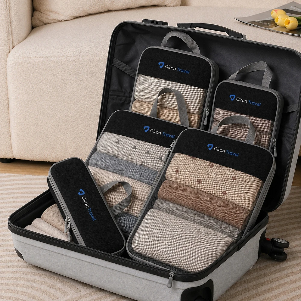 Organizery podróżne kompresyjne do walizki plecaka CIRON TRAVEL 5 dalys