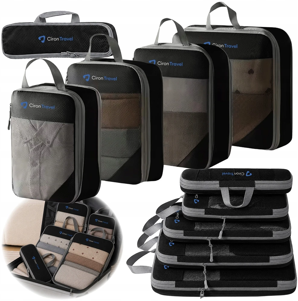 Organizery podróżne kompresyjne do walizki plecaka CIRON TRAVEL 5 dalys