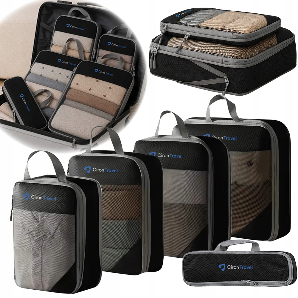 Organizery podróżne kompresyjne do walizki plecaka CIRON TRAVEL 5 dalys