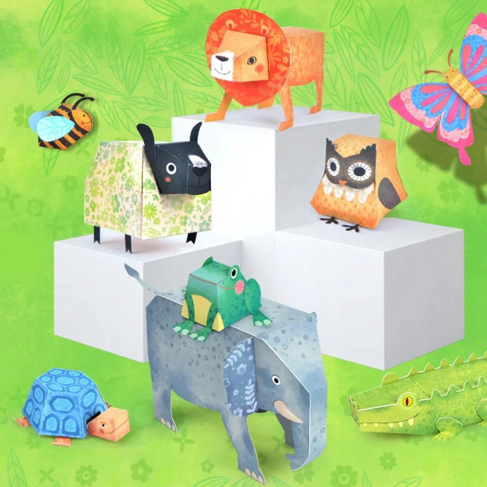Origami mideer 9 modeliai – popieriniai gyvūnai nuo 5 metų