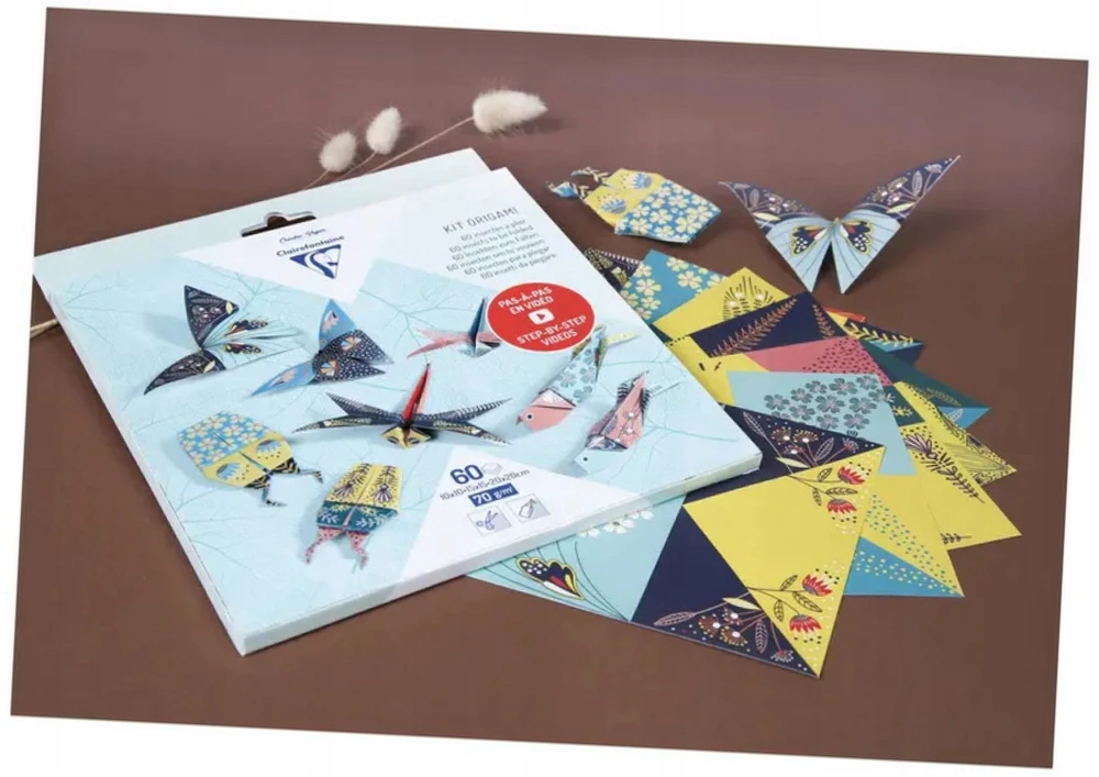 ORIGAMI POPIERIUS CLAIREFONTAINE, 60L. , 70 G., 10X10,15X15,20X20CM , VABZDŽIAI