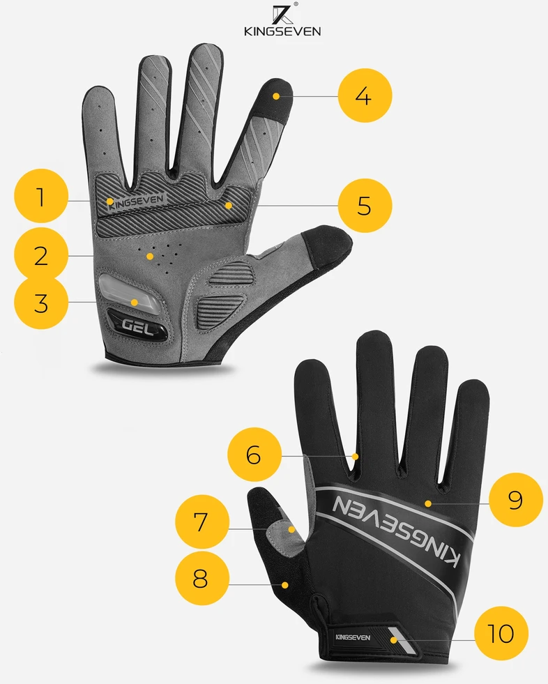 Originalios dviračių pirštinės, skirtos dviračiui Full Gel Touch Comfortable L K7