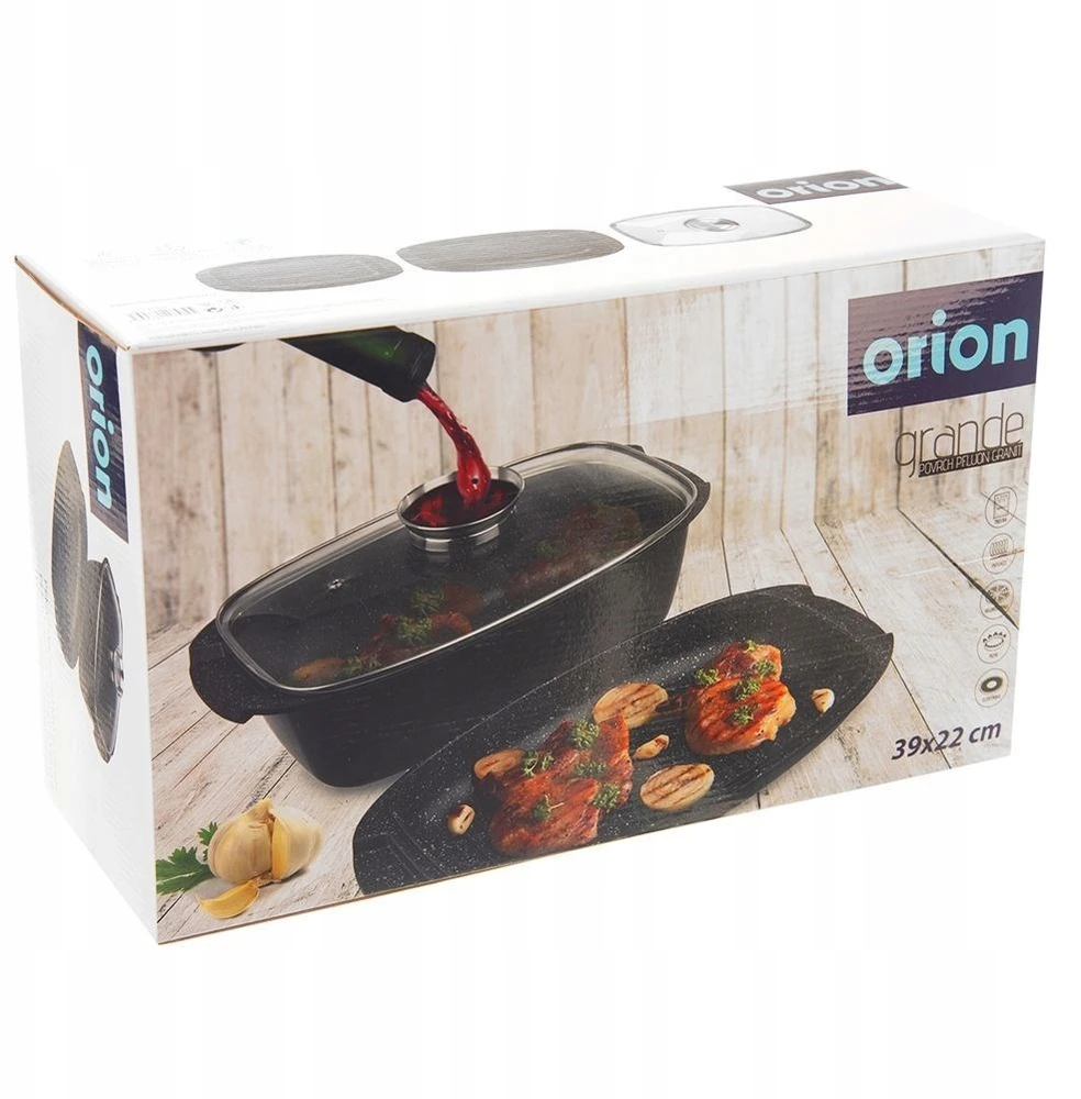 Orion Kepimo indas granitinė su dangčiu 3 viename GRANDE 5 l, 39x22 cm
