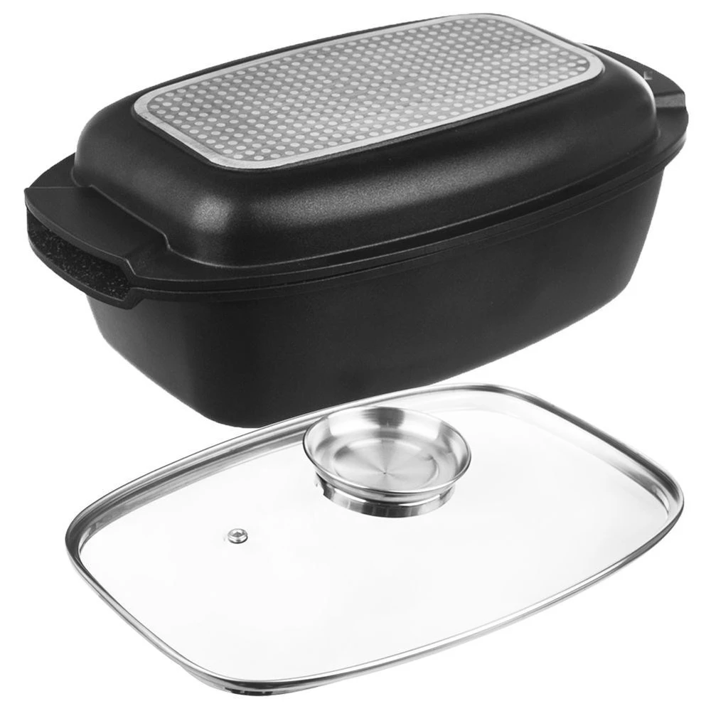 Orion Kepimo indas granitinė su dangčiu 3 viename GRANDE 5 l, 39x22 cm