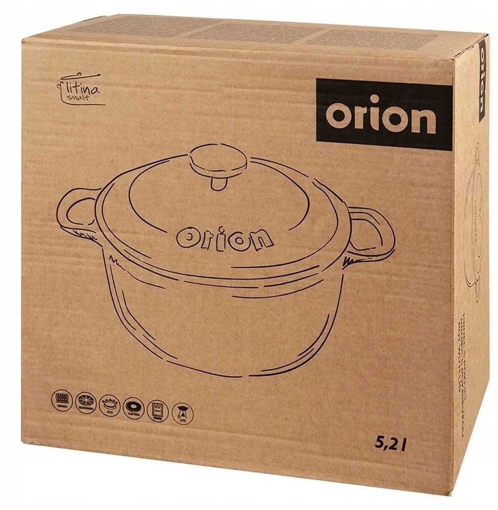 Orion Didelis 5.2l granatinis ketaus puodas 26cm, tinka visoms viryklėms