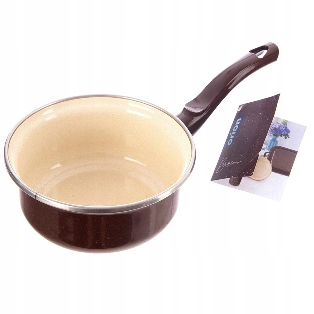 Orion emaliuota puodynė 14 cm, 620 ml, ruda