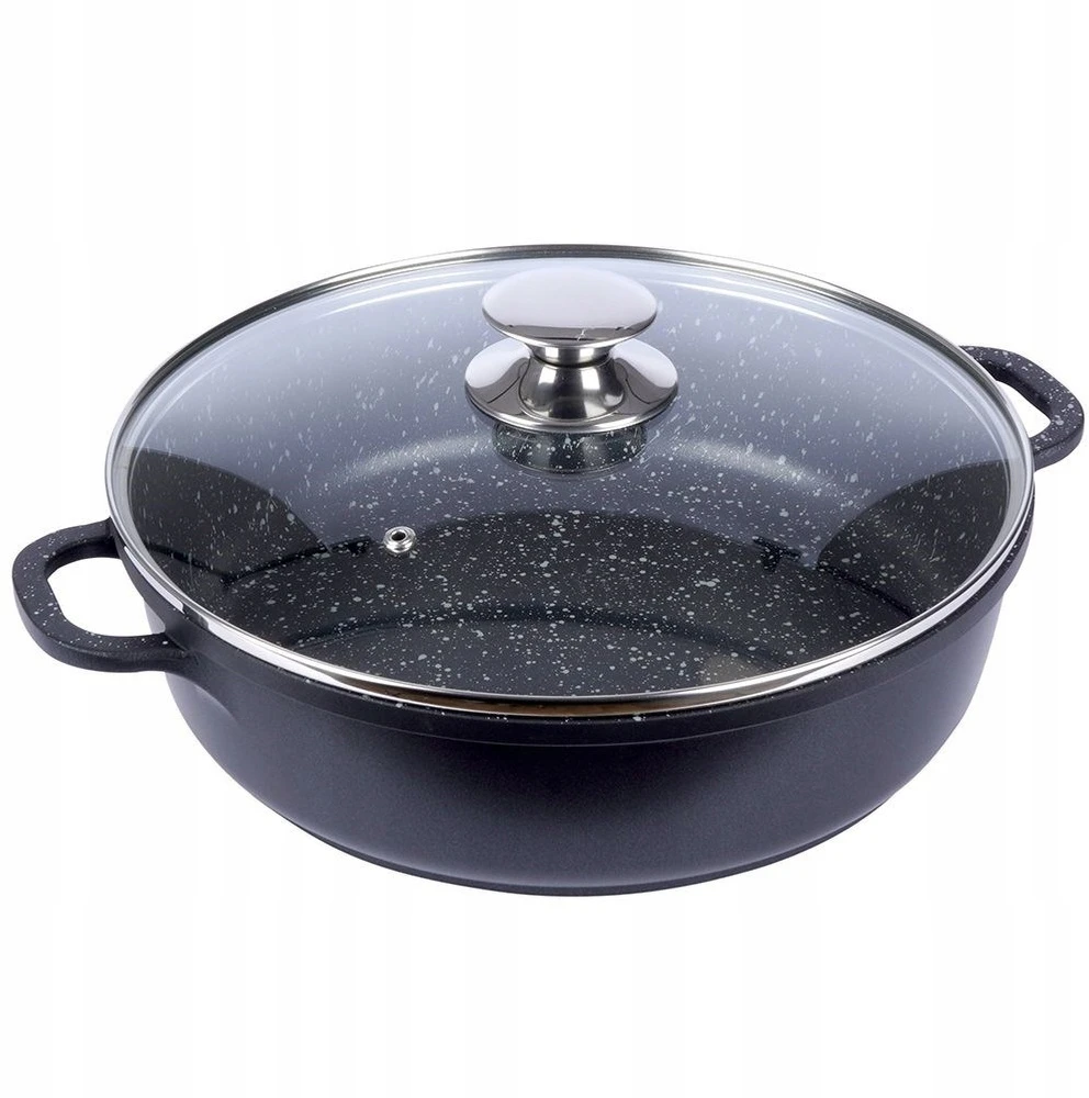 Orion GRANITINĖ keptuvė, puodas, žemas puodas kepimui, troškinimui, orkaitė, 28 cm