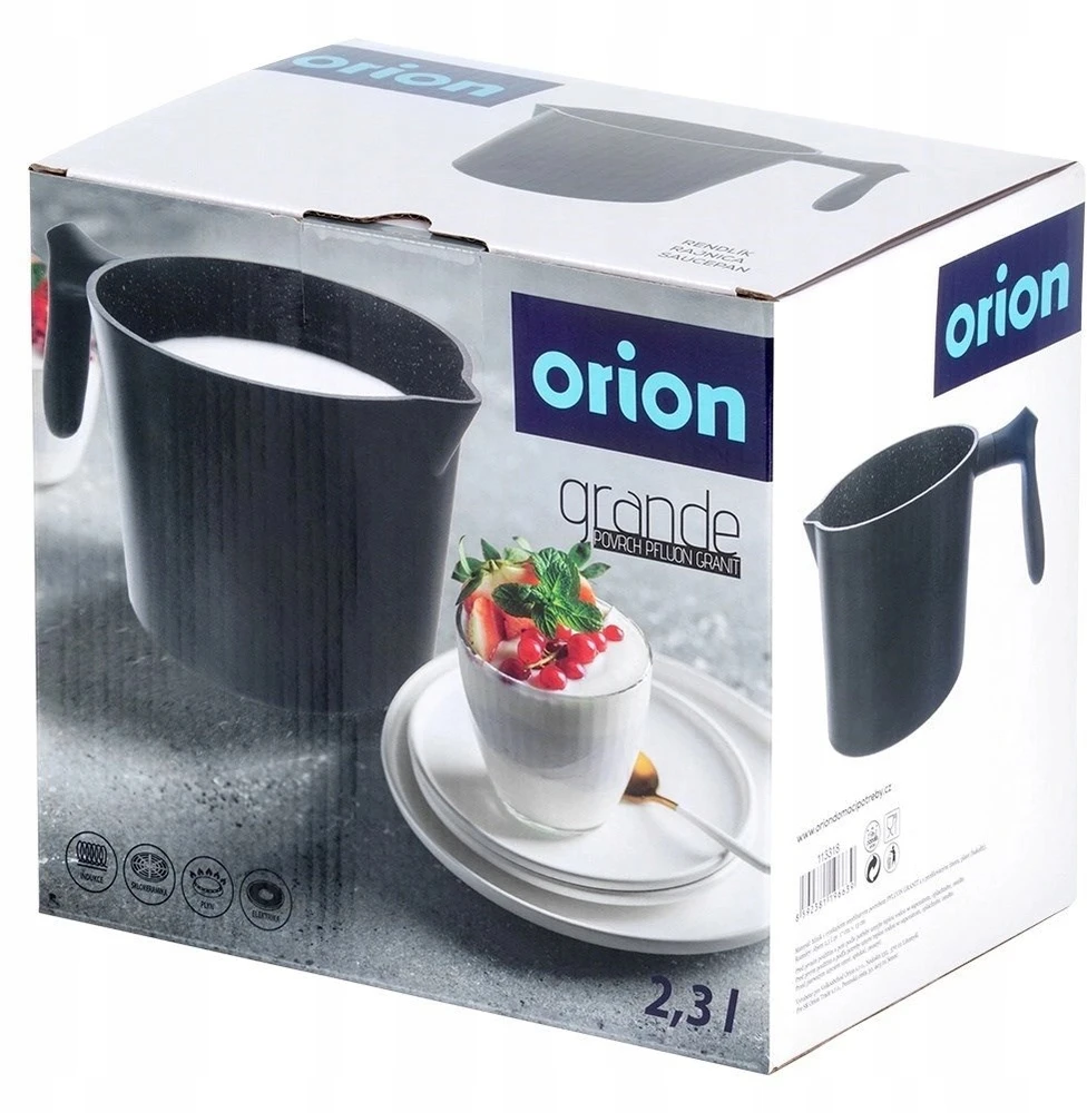 Orion Granitinis puodas pienui su snapeliu, 2.2l