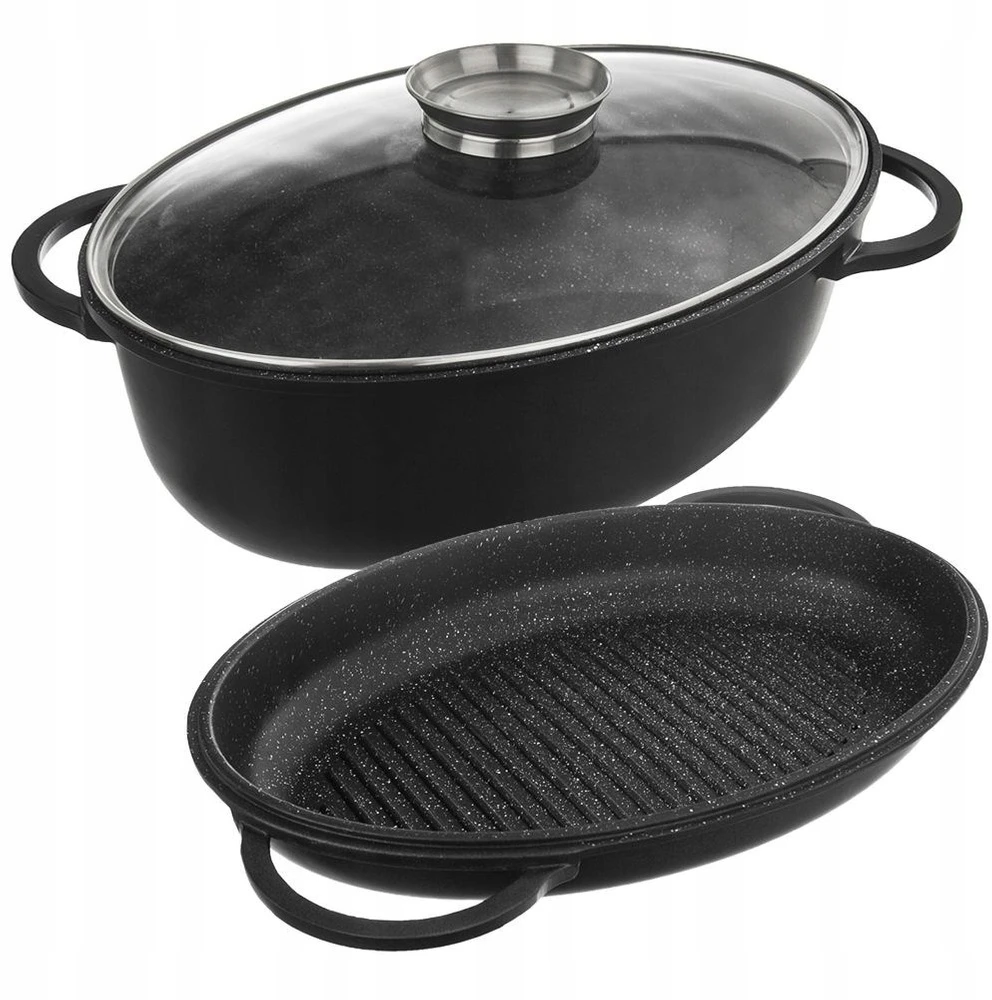 Orion Kepimo skarda 10L 40X28X18CM ALIUMINIO STIKLO DANGINIS INDUKCINIAM 3 VIENŲ RINKINYS