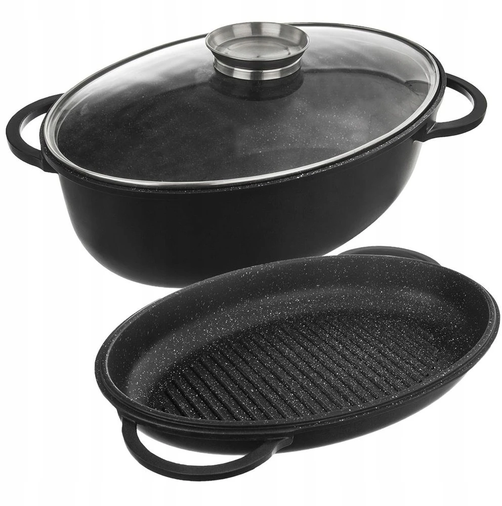 Orion Kepimo skarda 10L 40X28X18CM ALIUMINIO STIKLO DANGINIS INDUKCINIAM 3 VIENŲ RINKINYS