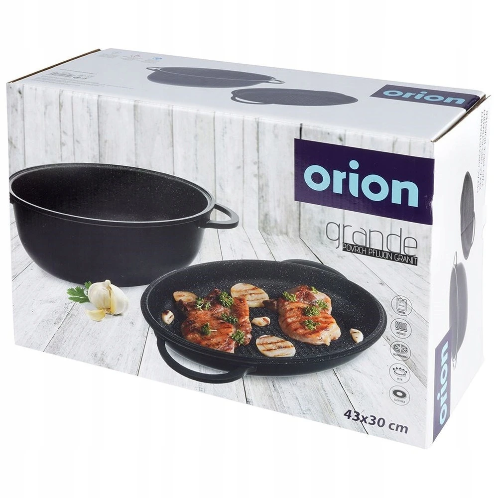 Orion Kepimo skarda 10L 43X28CM ALIUMINIO DANGA GRANITINĖ DANGA SU dangteliu