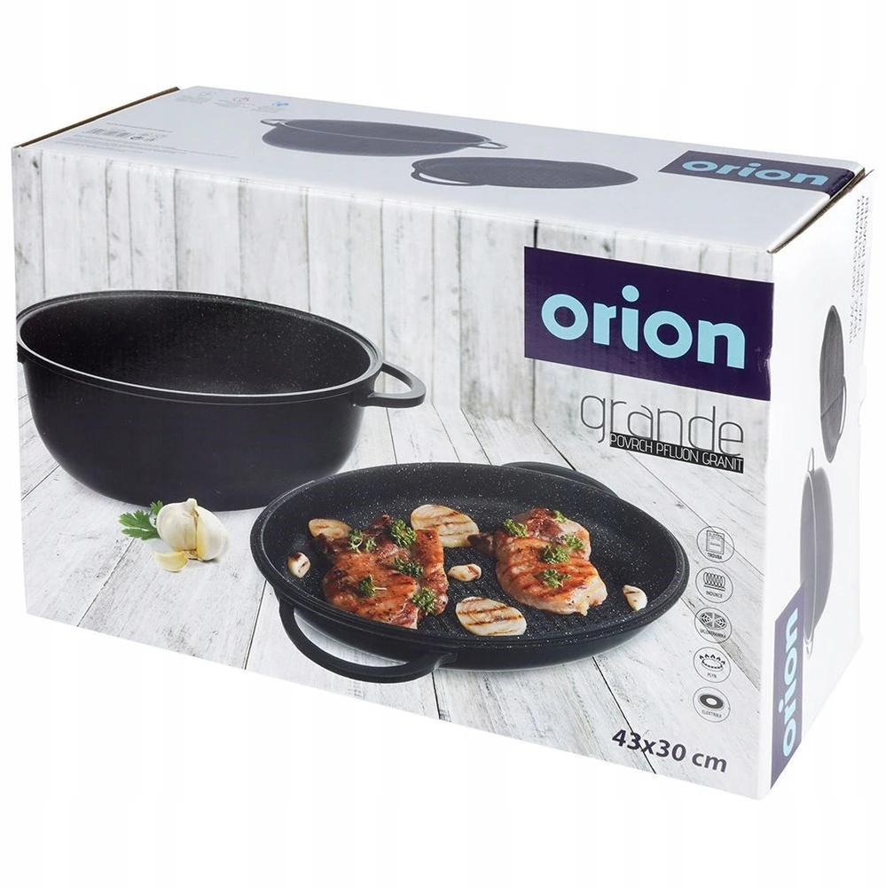 Orion Kepimo skarda 10L 43X28CM ALIUMINIO DANGA GRANITINĖ DANGA SU dangteliu