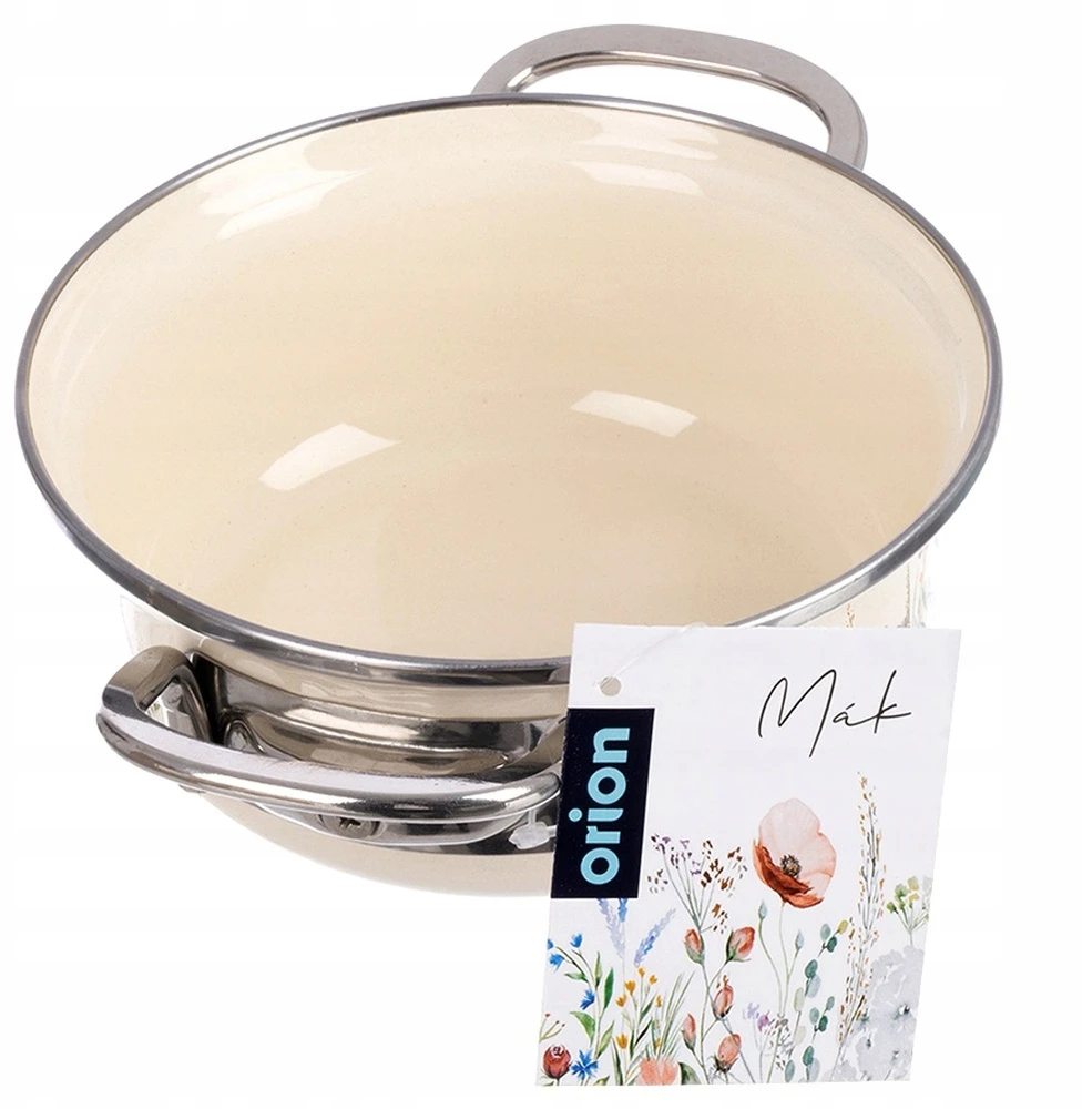 Orion Kreminis emaliuotas puodas MAKI 16 cm, 950 ml