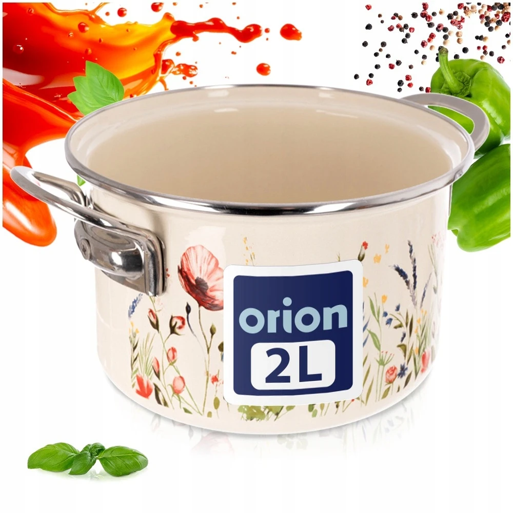 Orion Kreminis emaliuotas puodas MAKI 18 cm, 2 l