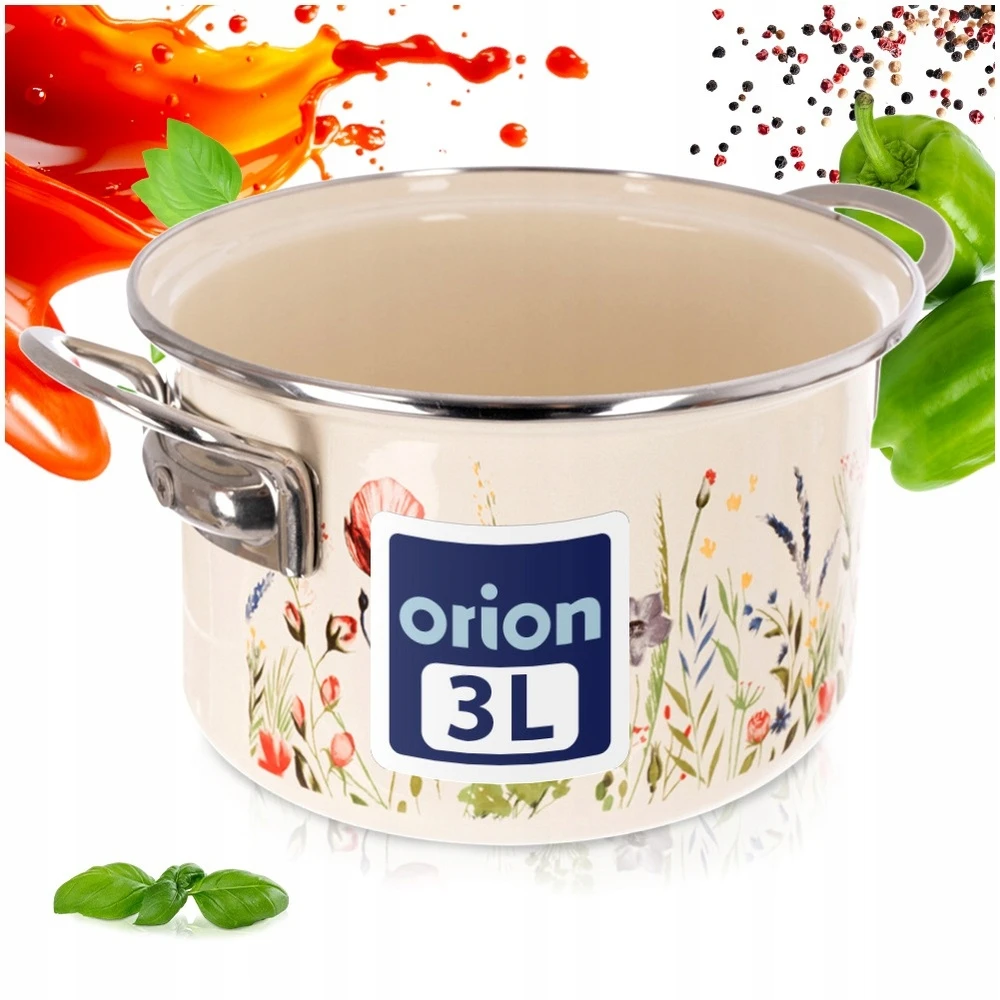 Orion Kreminis emaliuotas puodas MAKI 20 cm, 3 l