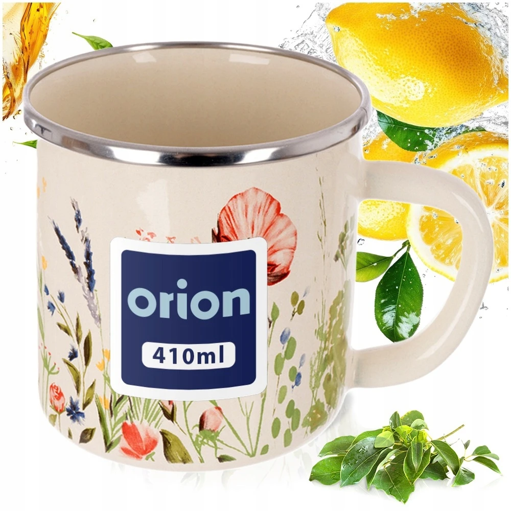 Orion Kreminis emaliuotas puodelis MAKI 400 ml