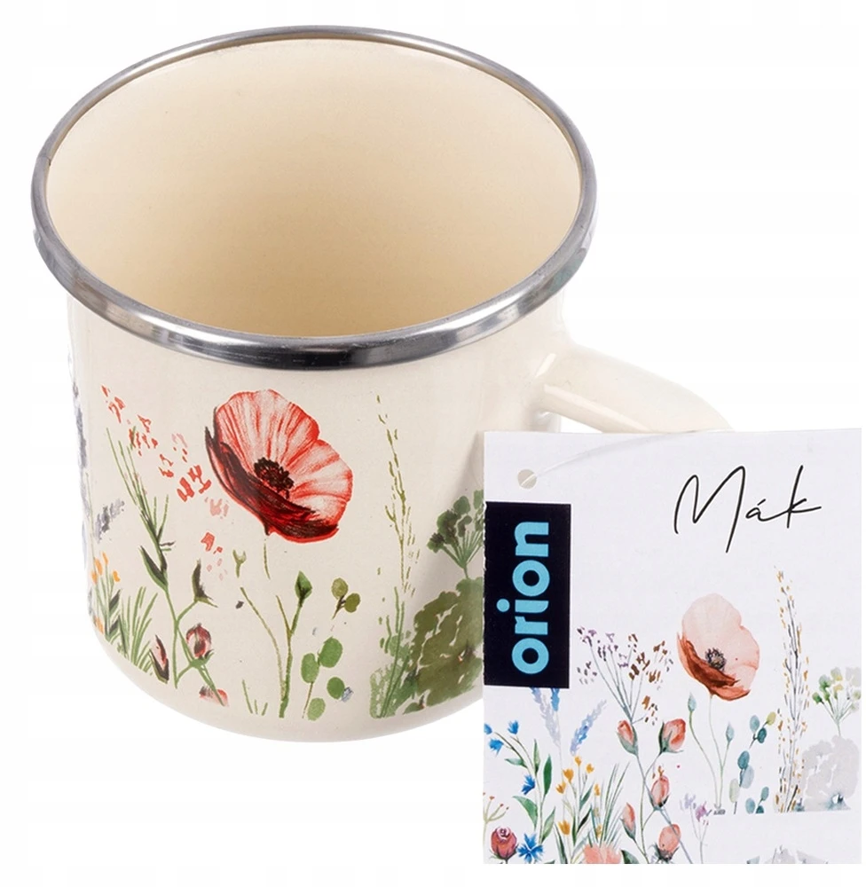 Orion Kreminis emaliuotas puodelis MAKI 400 ml