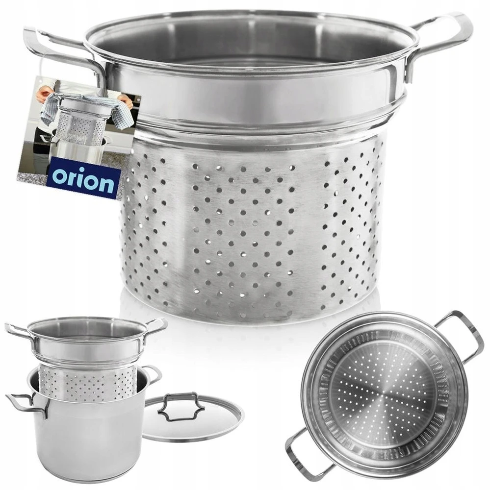 Orion MAkaronų įdėklas 8L 24X24X18CM NERŪDIJAMASIS PLIENAS PUODUI 20CM