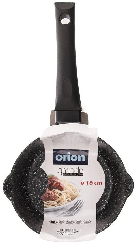Orion Puodas 16 cm 1,3 l ALIUMINIO GRANITINIS Juodas INDUKCINIAM NELIPAMUMU