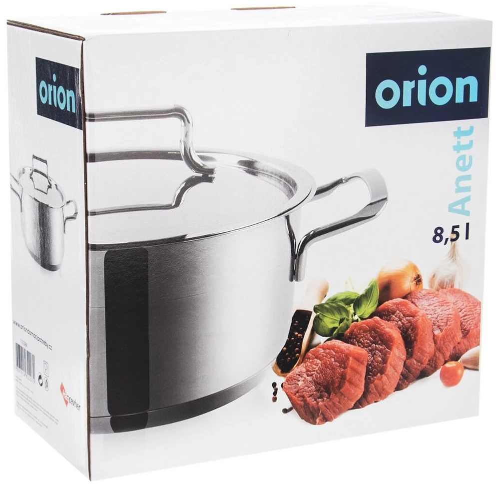 Orion PUODAS 30cm 8,5L 14cm 38,5cm NERŪDijantis PLIENAS SU VIRTUVĖS DANGČIU