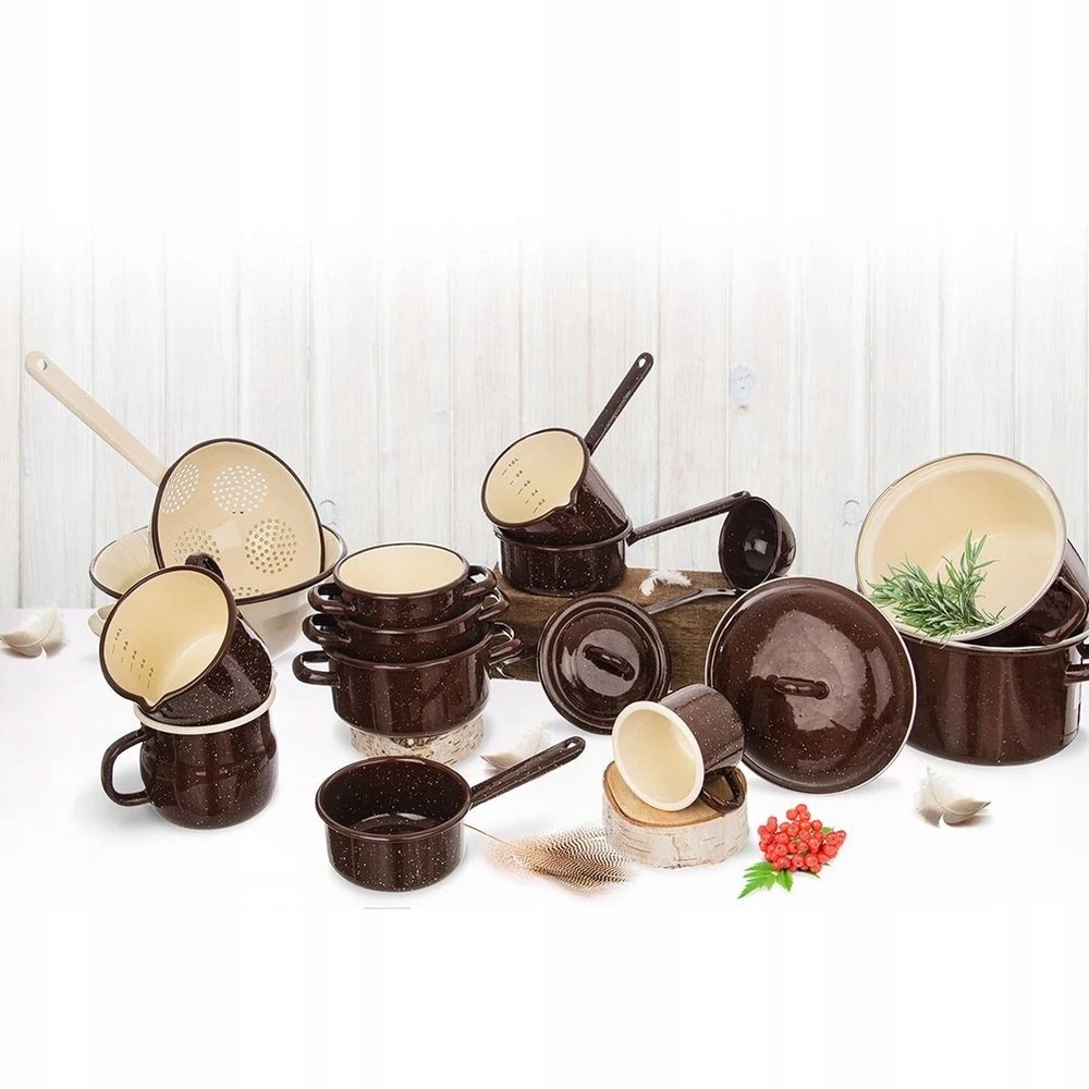 Orion Emaliuotas puodas 1,2 l 12 cm rudas