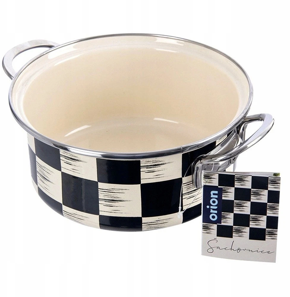 Orion Emaliuotas Puodas 20 cm 2,2 L Šachmatų Raštas