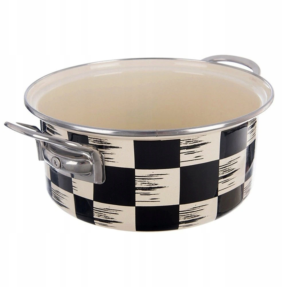 Orion Emaliuotas Puodas 20 cm 2,2 L Šachmatų Raštas