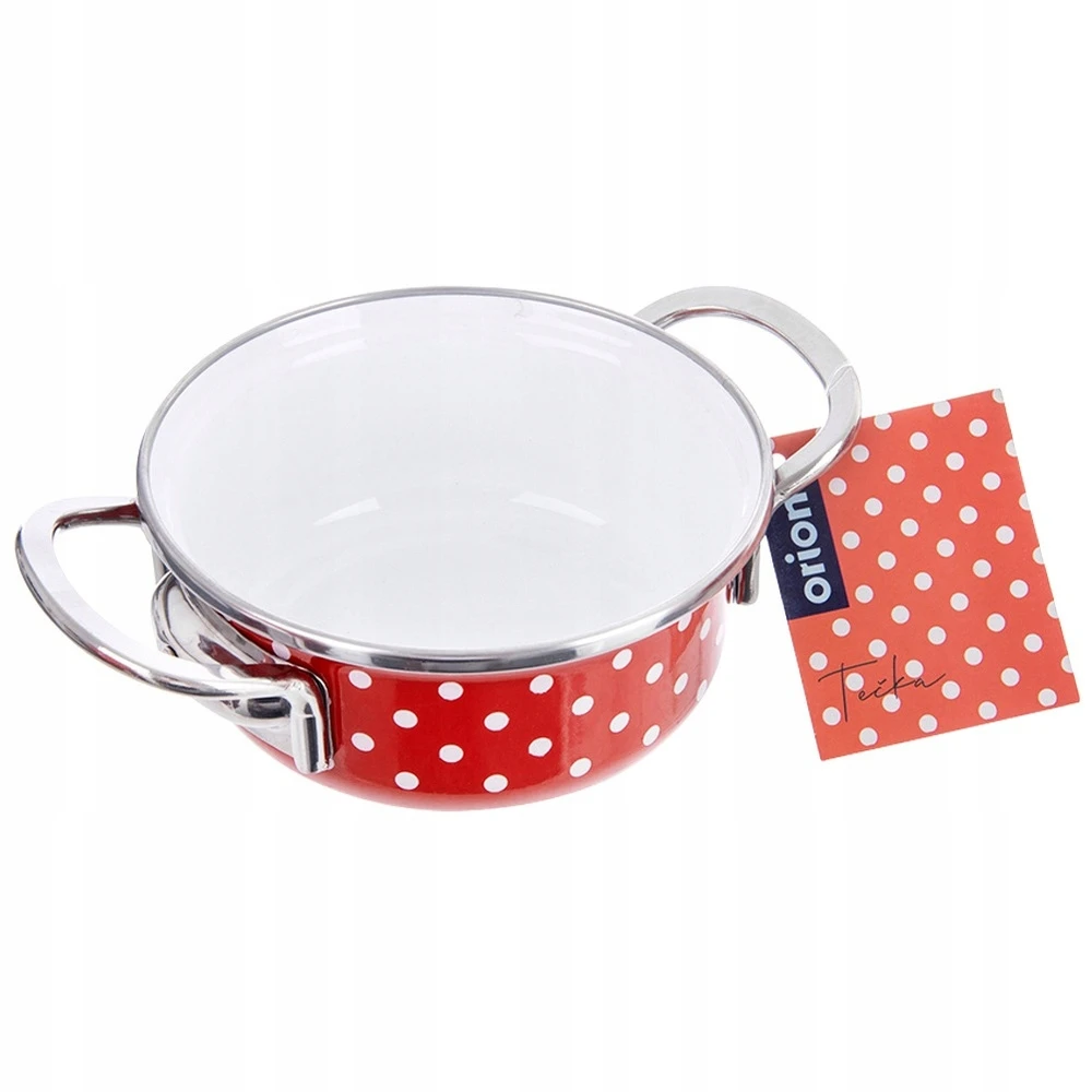 Orion_Group Emaliuotas puodas tradiciniam virimui, dujų indukcija, 14 cm, 0,6 l