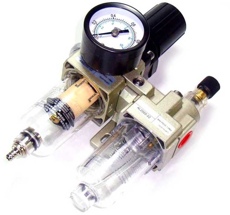 Kraftampdele Oro srauto reguliatorius su filtru, 10bar, Kraftdele