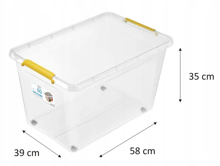 Orplast Pudełko 60 l plastikowe na zabawki indas su pokrywą organizer na kółkach