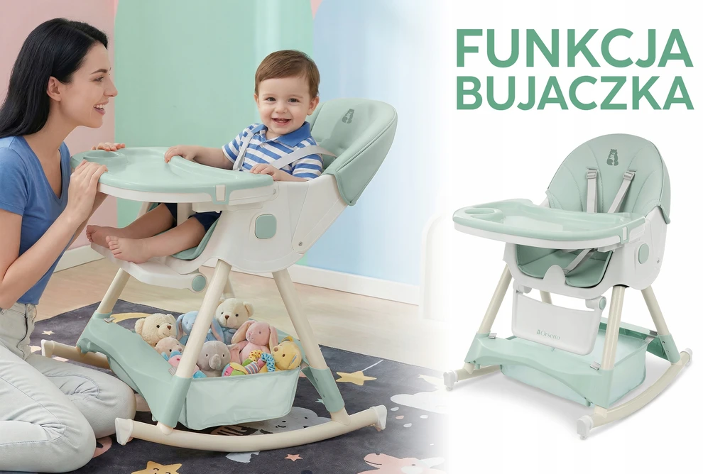 Orsetto MAITINIMO KĖDĖ SU SUPAMOJO FUNKCIJA VAIKAMS 6 viename SULANKSTAMAS ŽALIA