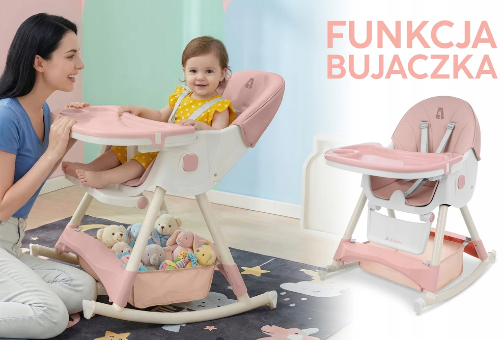 Orsetto MAITINIMO KĖDĖ SU SUPAMOJO FUNKCIJA VAIKAMS 6 viename SULANKSTAMAS RAUŽAS