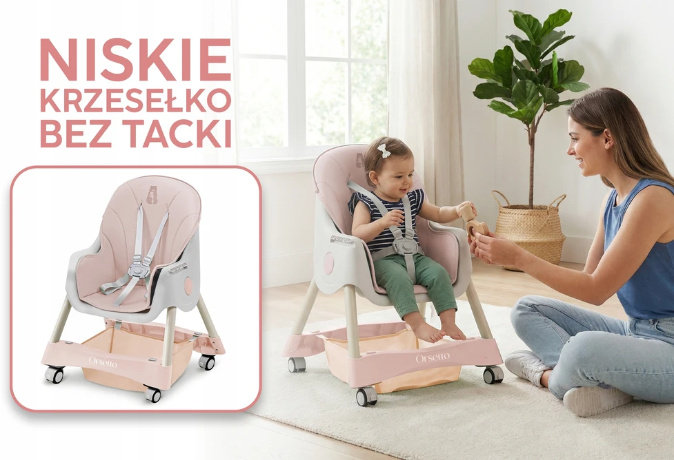Orsetto VAIKŲ KARAMELĖ MAITINIMO KĖDĖ 4 IN 1, SULANKSTAMAS DIRŽELAIS + NEMOKAMAI