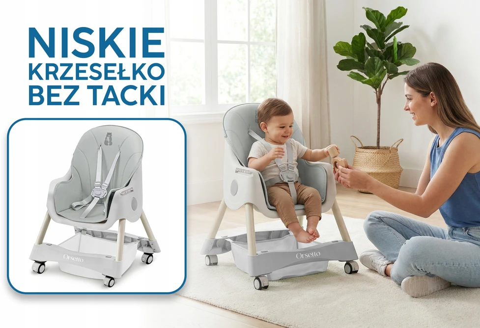Orsetto VAIKŲ KARAMELĖ MAITINIMO KĖDĖ 4 IN 1, sulankstoma DIRŽELAIS + NEMOKAMAI