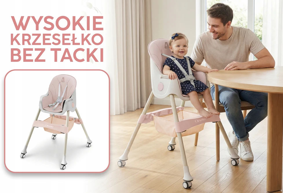 Orsetto VAIKŲ KARAMELĖ MAITINIMO KĖDĖ 4 IN 1, SULANKSTAMAS DIRŽELAIS + NEMOKAMAI