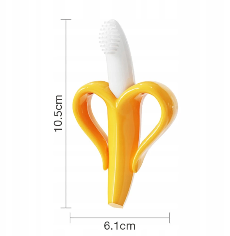 Ortodontinis logopedinis silikoninis dantukas - Geltona 3D Banana