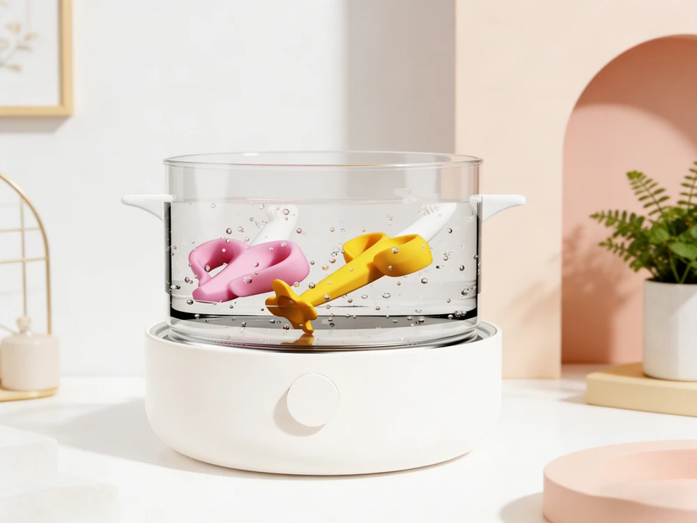 Ortodontinis logopedinis silikoninis dantukas - Geltona 3D Banana