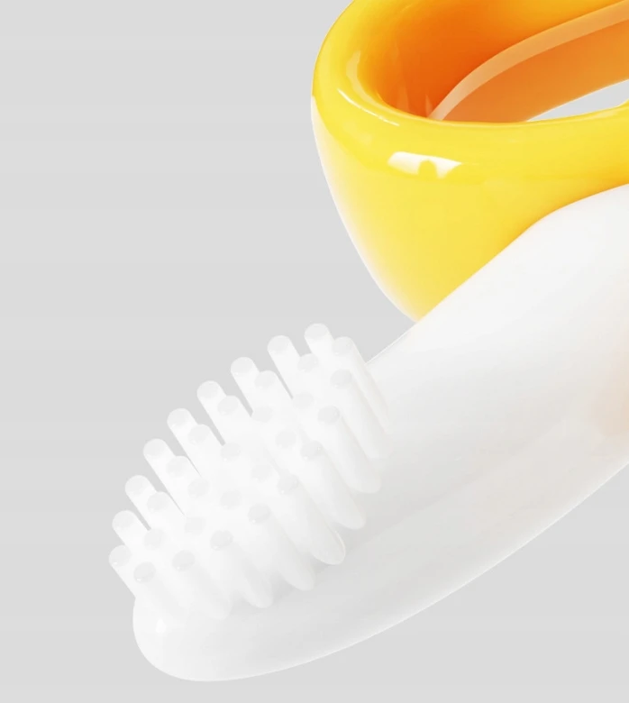 Ortodontinis logopedinis silikoninis dantukas - Geltona 3D Banana