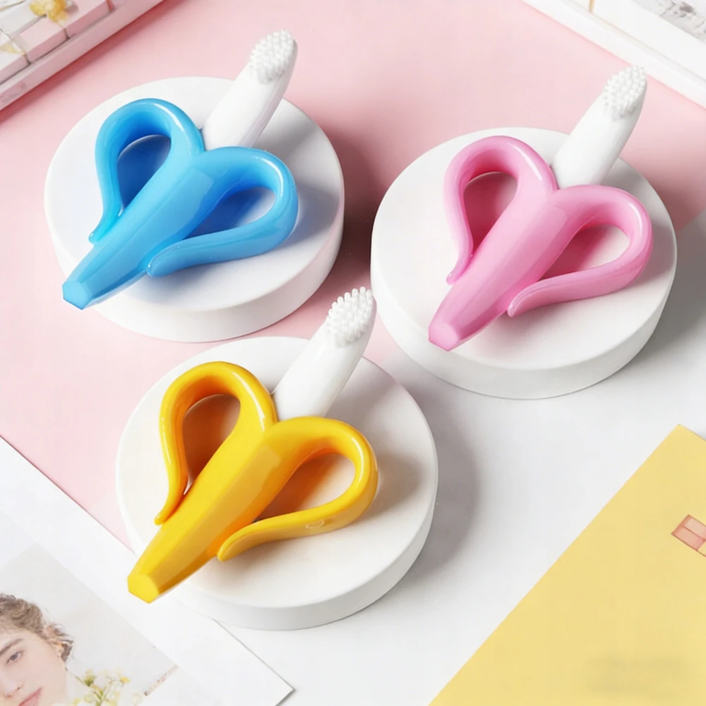 Ortodontinis logopedinis silikoninis dantukas - Geltona 3D Banana
