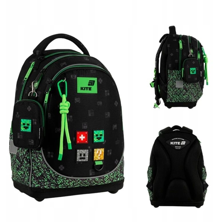 Ortopedinė mokyklinė kuprinė Kite Pixel berniukui, 15 l