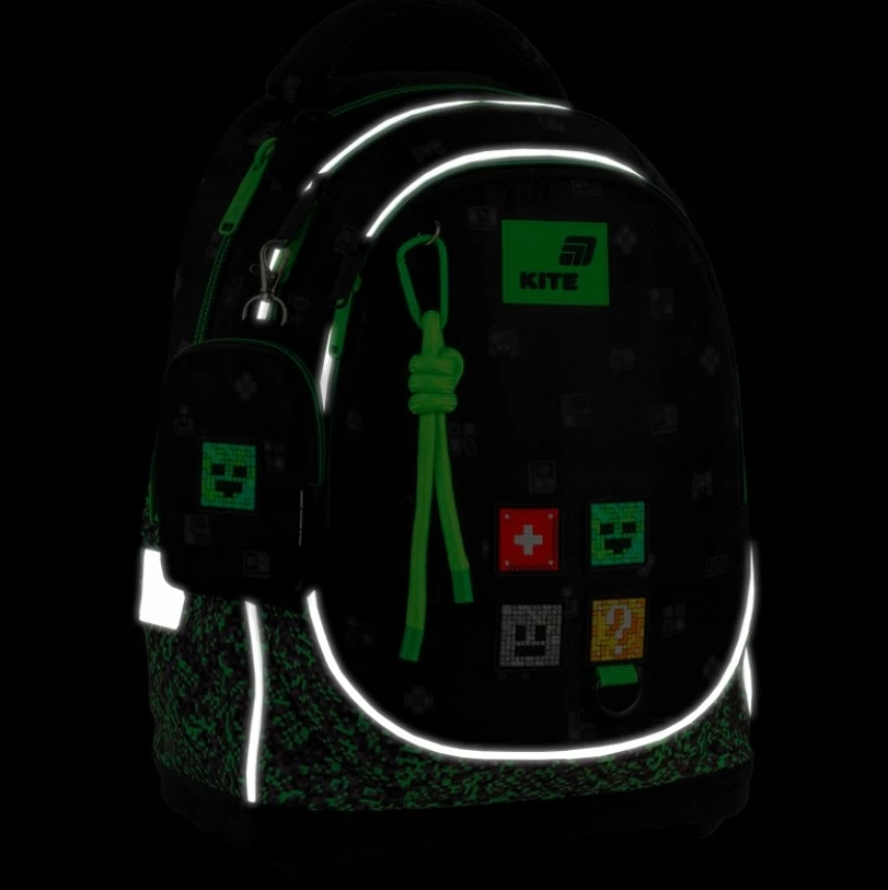 Ortopedinė mokyklinė kuprinė Kite Pixel berniukui, 15 l