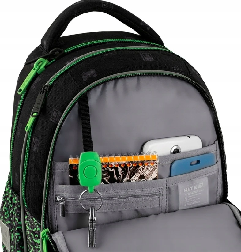 Ortopedinė mokyklinė kuprinė Kite Pixel berniukui, 15 l